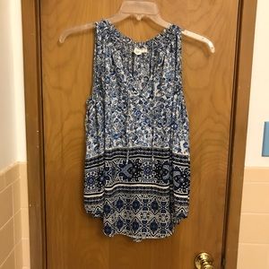 GAP Blue Print Sleeveless Top